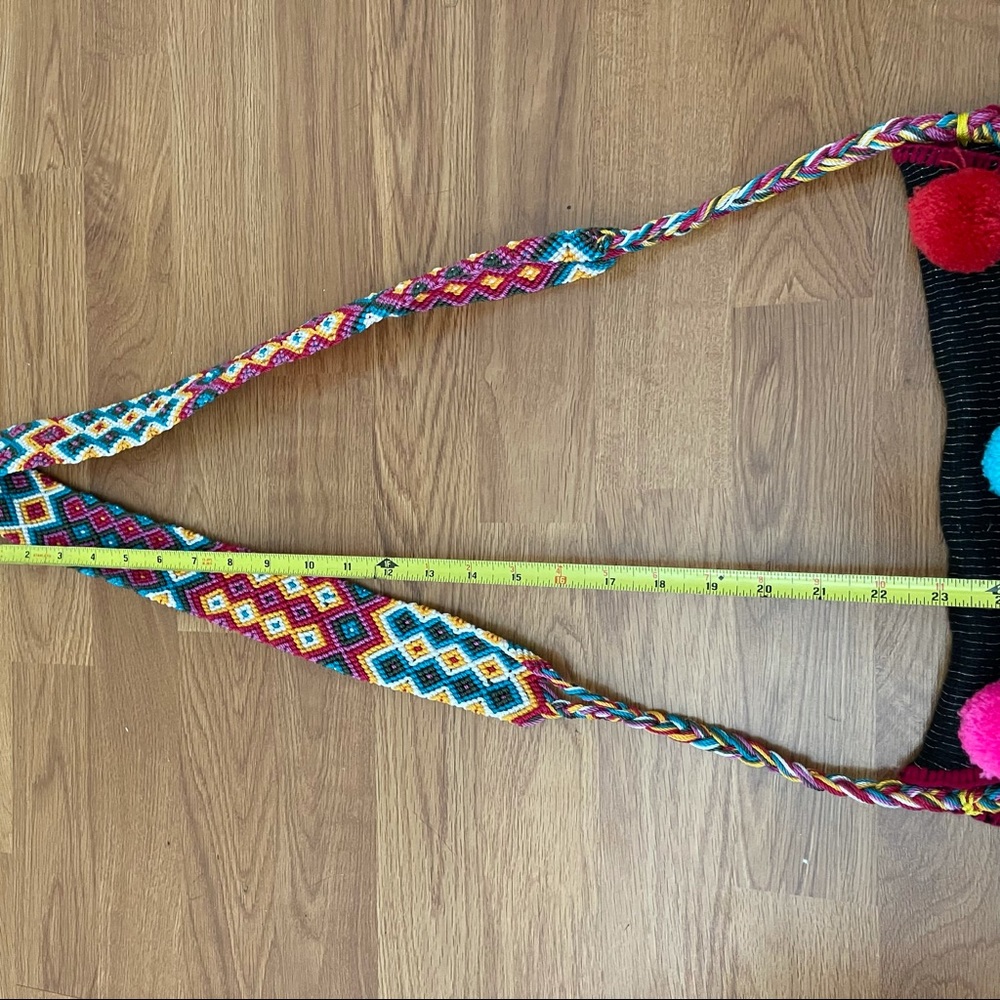 Handmade Mexican Pom Pom Crossbody Bag - Picture 11 of 11